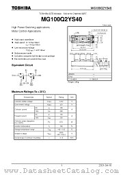 MG100Q2YS40 datasheet pdf TOSHIBA