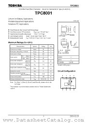 TPC8001 datasheet pdf TOSHIBA
