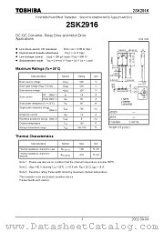 2SK2916 datasheet pdf TOSHIBA