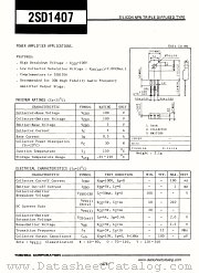 2SD1407 datasheet pdf TOSHIBA