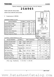 2SA965 datasheet pdf TOSHIBA