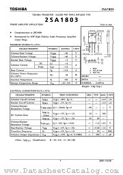 2SA1803 datasheet pdf TOSHIBA
