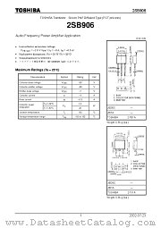 2SB906 datasheet pdf TOSHIBA