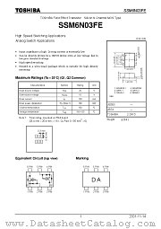 SSM6N03FE datasheet pdf TOSHIBA