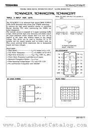 TC74VHC27F datasheet pdf TOSHIBA