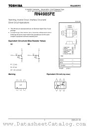 RN4985FE datasheet pdf TOSHIBA