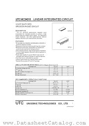 MC34018 datasheet pdf Unisonic Technologies