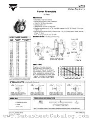 RHEOSTATS - MP15 (50W) datasheet pdf Vishay
