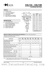 KBJ15A datasheet pdf Won-Top Electronics