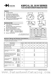 KBPC15 datasheet pdf Won-Top Electronics