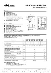 KBPC800 datasheet pdf Won-Top Electronics