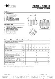 RB200 datasheet pdf Won-Top Electronics