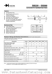 SB250-TB datasheet pdf Won-Top Electronics