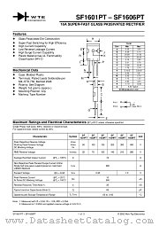 SF1602PT datasheet pdf Won-Top Electronics