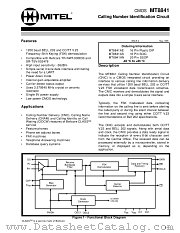 MT8841 datasheet pdf Zarlink Semiconductor