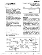 MT88E46 datasheet pdf Zarlink Semiconductor
