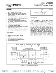 MT90810 datasheet pdf Zarlink Semiconductor
