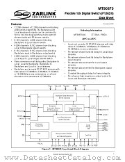 MT90870 datasheet pdf Zarlink Semiconductor