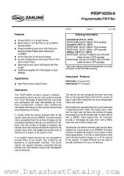 PDSP16256/A datasheet pdf Zarlink Semiconductor