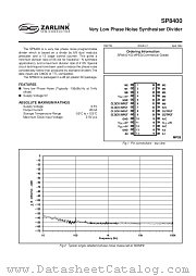 SP8400 datasheet pdf Zarlink Semiconductor