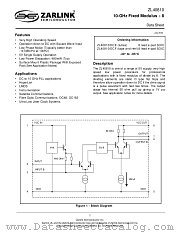 ZL40810 datasheet pdf Zarlink Semiconductor