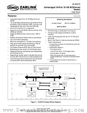 ZL50415 datasheet pdf Zarlink Semiconductor