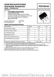 FCX1051A datasheet pdf Zetex Semiconductors
