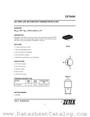 ZXT849K datasheet pdf Zetex Semiconductors