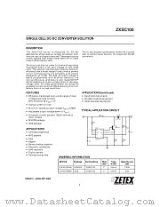 ZXSC100 datasheet pdf Zetex Semiconductors