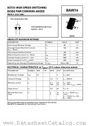BAW74-W74 datasheet pdf Zetex Semiconductors