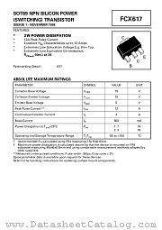 FCX617 datasheet pdf Zetex Semiconductors