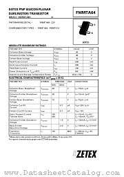 FMMTA64 datasheet pdf Zetex Semiconductors