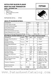 FZT560 datasheet pdf Zetex Semiconductors