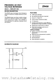ZR458A datasheet pdf Zetex Semiconductors