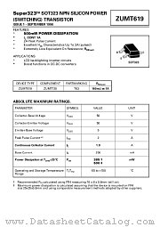 ZUMT619 datasheet pdf Zetex Semiconductors