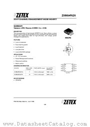 ZXM64P02X datasheet pdf Zetex Semiconductors