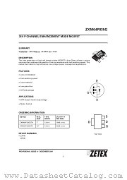ZXM64P035G datasheet pdf Zetex Semiconductors
