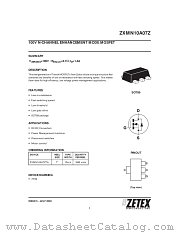 ZXMN10A07Z datasheet pdf Zetex Semiconductors