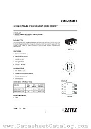 ZXMN3A01E6 datasheet pdf Zetex Semiconductors
