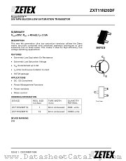 ZXT11N20DF datasheet pdf Zetex Semiconductors