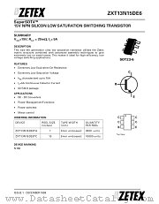ZXT13N15DE6 datasheet pdf Zetex Semiconductors
