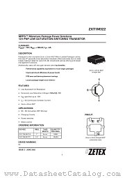 ZXT1M322 datasheet pdf Zetex Semiconductors