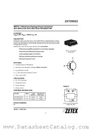 ZXTCM322 datasheet pdf Zetex Semiconductors