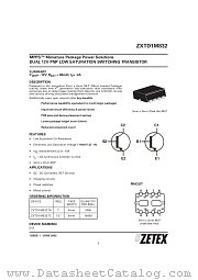 ZXTD1M832 datasheet pdf Zetex Semiconductors