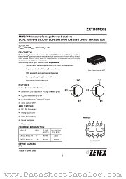 ZXTDCM832 datasheet pdf Zetex Semiconductors