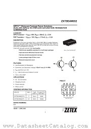 ZXTDE4M832 datasheet pdf Zetex Semiconductors