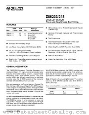 Z86233 datasheet pdf Zilog