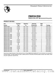 Z86E0812SSC1860 datasheet pdf Zilog