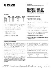 Z86L74 datasheet pdf Zilog