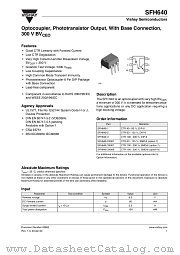 SFH640-2X007 datasheet pdf Vishay